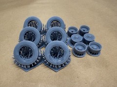 SMOOTHIE SPIKED LUG NUTS 1/25 Scale 3d Printed Resin 1 TON Dually WHEELS & Tires