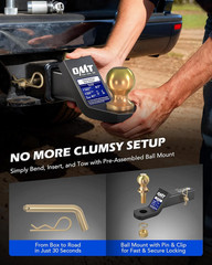 Trailer Hitch Ball Mount, for 2″ Receiver with 2″ Ball 2″ Drop 8000 Lb. Towing C