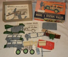 Vtg Hubley Metal Car Kit Lot 2 Model A Station Wagon 1930 Packard Phaeton 1:22