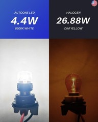 AUTOONE White 1157 LED Light Bulbs, 700% Brighter & 6500K White 7528 2057
