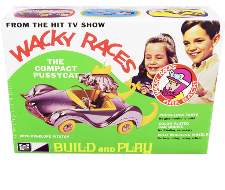Wacky Races Compact Pussycat Snap Plastic Model MPC 934 1/32, NIB