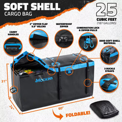 60 In. X 24 In. X 6 In. Folding Tow Hitch Mount Cargo Carrier W/ 25 Cu. Ft. Blue