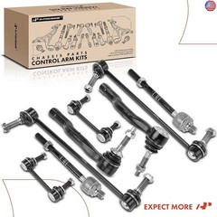A-Premium Set of 8, Front Inner Outer Tie Rod End, Front and Rear Sway Bar