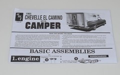 AMT 1965 EL CAMINO CAMPER #1364 ⭐PARTS⭐ INSTRUCTION BOOKLET 1:25