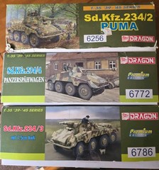 Dragon 1/35 Sd.Kfz.234 Puma Armored Car Model Kit Lot 6256 6786 6772