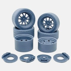 1/24 Resin 18 inch Rocket Attack Wheels, Hoosier Track Attack Tires, and Brakes