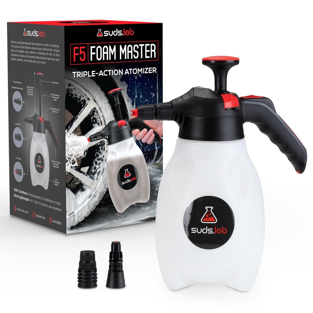 Suds Lab F5 Foam Master Triple-Action Pump Foam Sprayer 70oz Cordless Car Wash B