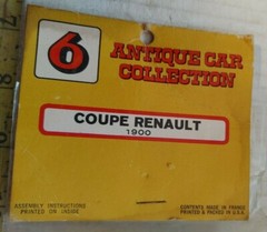 VINTAGE ANTIQUE CAR COLLECTION COUPE RENAULT 1900 MADE IN FRANCE