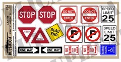 Diorama/Model Accessory – 1/24 U.S. City Traffic Signs (2 sheets)