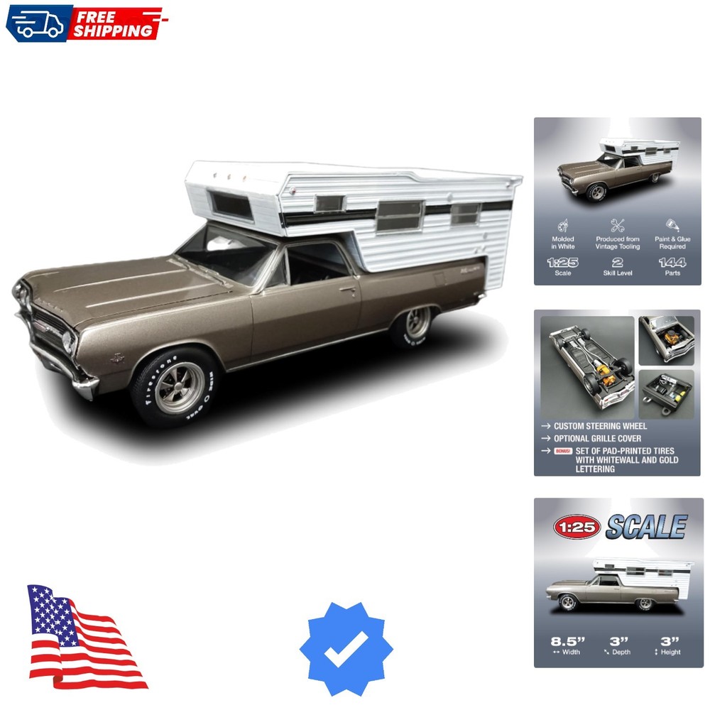1965 Chevy El Camino w/Camper 1:25 Scale Model Kit