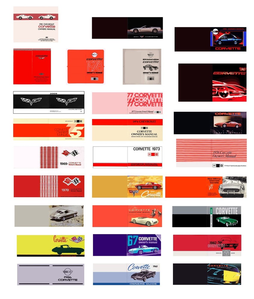 1/24 1/25 G scale model car Corvette owner’s manuals 1:25