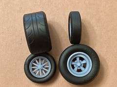1/24 Scale:17/15-inch “Torq Thrust and ET Gasser 12 spoke” Wheels W/Drag Slicks