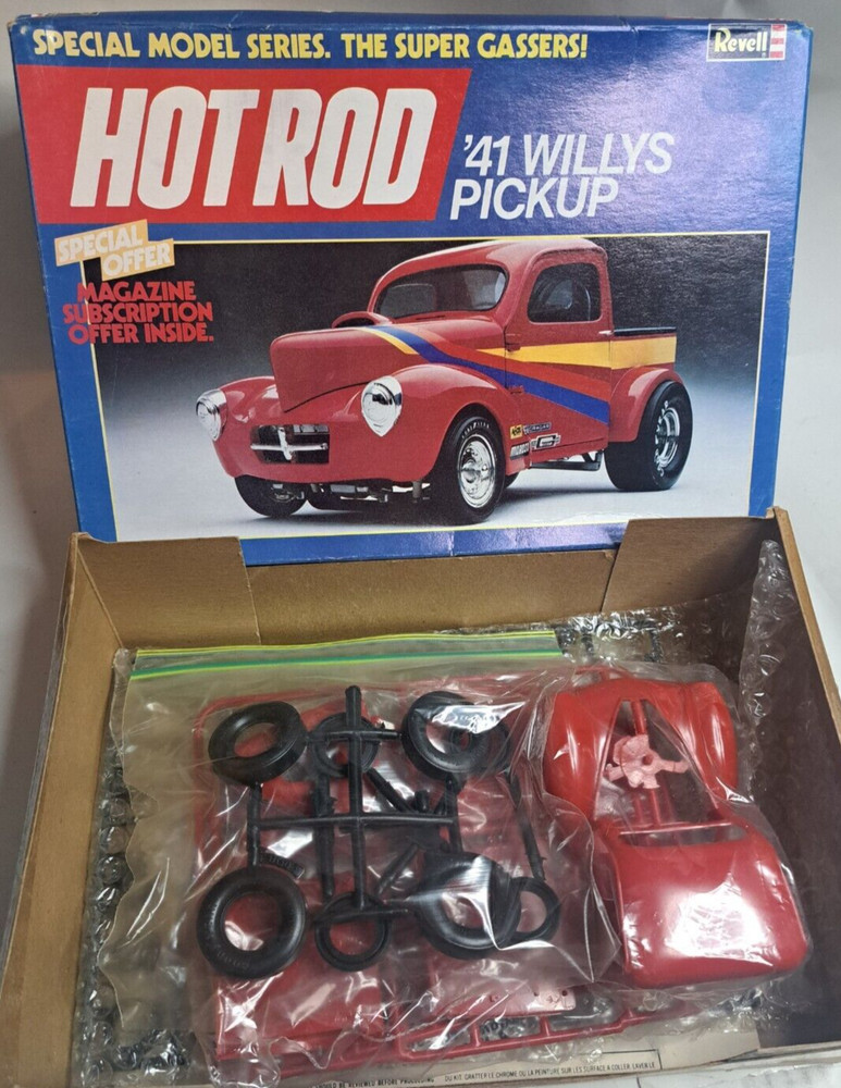 Revell 1/25 Hot Rod Magazine 41 Willys Drag Pickup Gasser Model 100% Complete