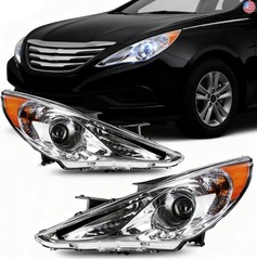 PHILTOP Headlight Assembly – Chrome Headlamp Replacement for 2011-2014 Hyundai