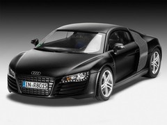 German Level 1/24 Audi R8 Matte Black 07057 Plastic Model