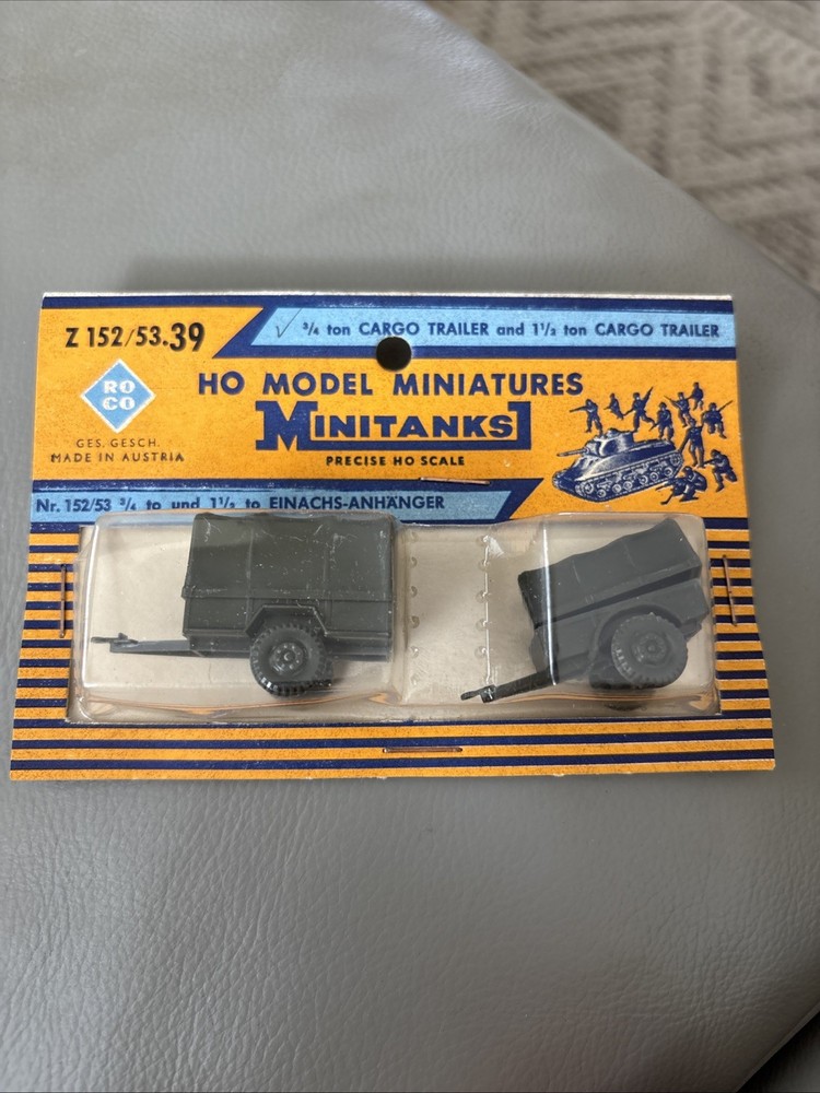 Roco Minitanks WWII US Z-152/53 3/4 & 1 1/2” Ton Cargo Trailer Set New