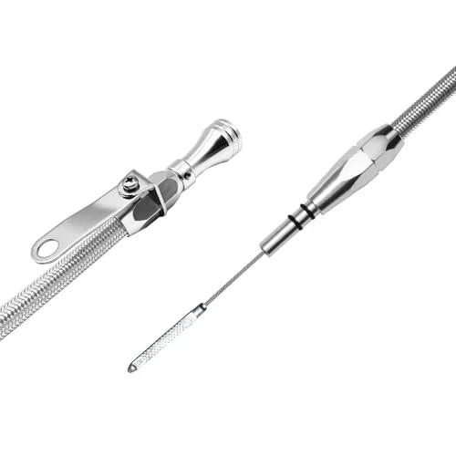 Compatible with Ford Engine Oil Dipstick, Billet Handle, 260-289-302, Silver