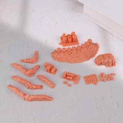 1/72 Diorama WWII Military Supplies Sandbag Wall Trench Bunker Scene Display DIY