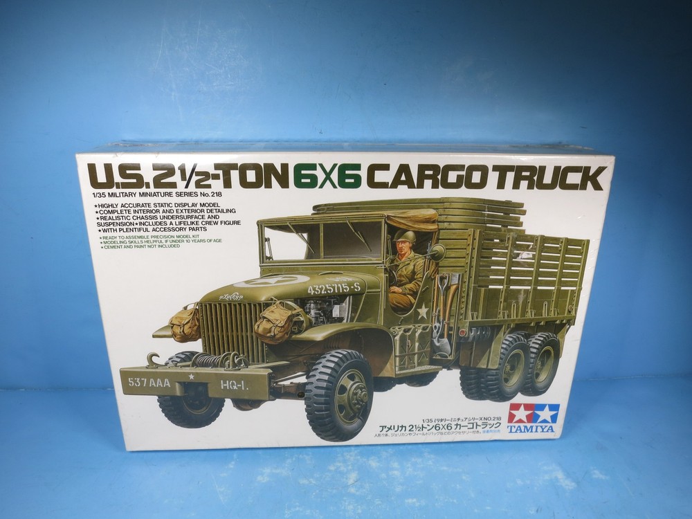 TAMIYA-U.S. 2 1/2 Ton 6X6 Cargo Truck 1:35th Scale Plastic Model Kit-SEALED