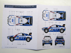 Decalpool 1/24 Scale Pioneer Peugeot 405T P-D 1989 Decalsheet DP331 for Tamiya