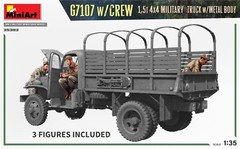Miniart 1/35 G7107 w/CREW 1,5t 4X4 CARGO TRUCK w/METAL BODY #35383 📌USA📌Sealed