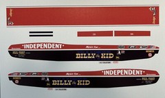 Decals – Billy the Kid Pro Stock Dodge Demon, press printed, vibrant color.