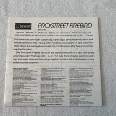 Monogram WHITE LIGHTNING PRO STREET FIREBIRD #2748 Decal & Instru. Only-1987