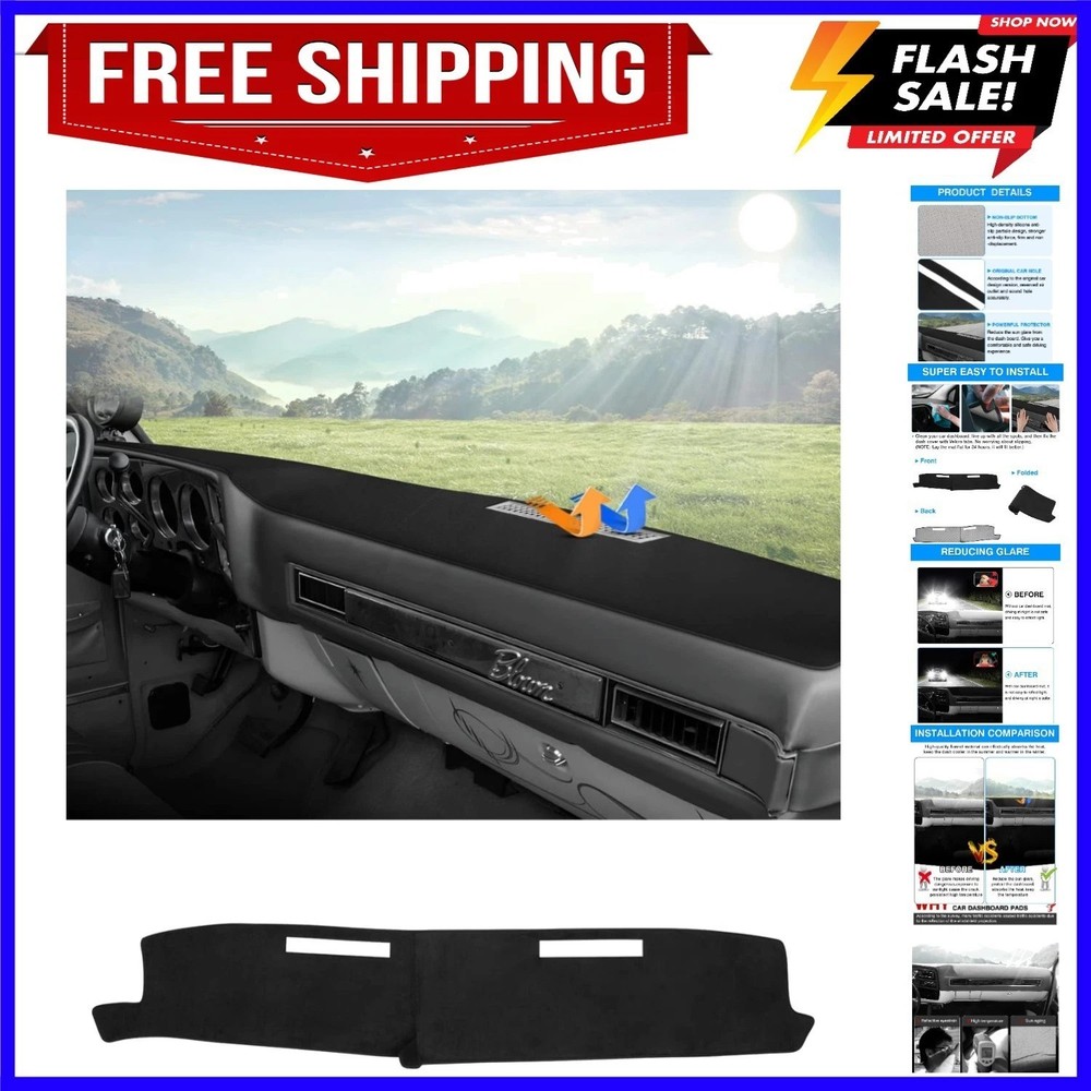 Dashboard Cover Mat for 1981-1991 Chevrolet Chevy C/K/R/V Series Blazer, GMC …