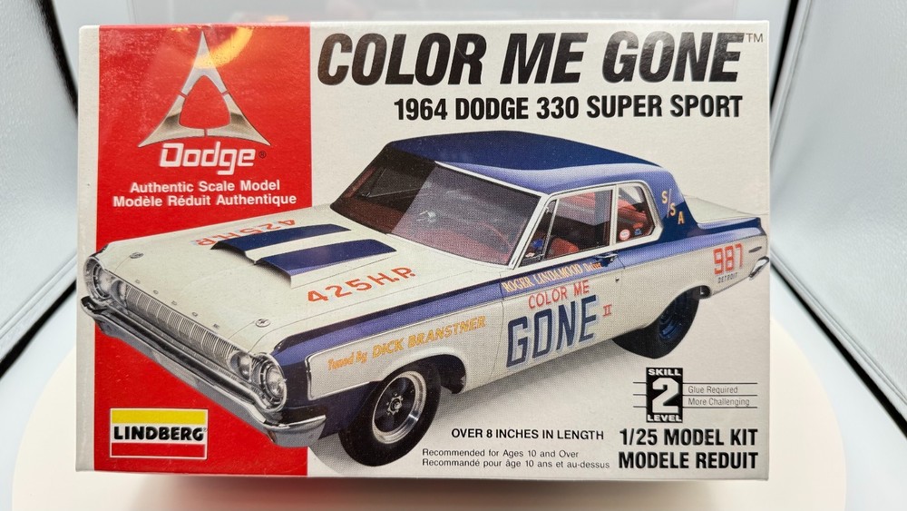 Lindberg Car Model Kit: 1964 Dodge 330 Super Sport, 1:25, #72156, New Sealed