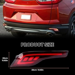 Red LED Rear Bumper Reflectors Fog Brake Tail Light Lamps Kit for Honda CRV