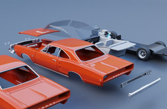 ABS-LIKE RESIN 3D PRINTED 1/25 1968 DODGE CORONET 2-DOOR R/T FULL KIT