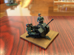 Handprinted1/72 Wwii German Anti-aircraft Gun Finished Soldier Figure Model #