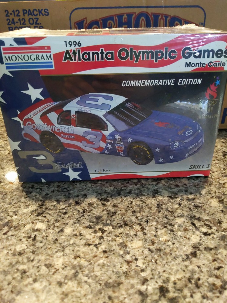 1996 Atlanta Olympic Dale Earnhardt Monogram Snaptite Model Car New Skill 1