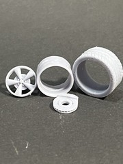 1/24 Resin: 18 Scale-Inch “Pro-Touring” Model Car Wheels/Tires,1/25, 3D Print