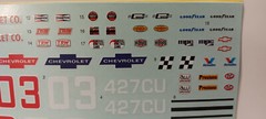 4X GTO Monte 66 Impala 65 Fairlane Modified Stocker 1/25 Race Car Decal Sheet