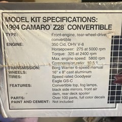 😎1994⭐️Chevrolet⭐️Camaro🚨Z28😎Convertible AMT 1:25 Model Sealed