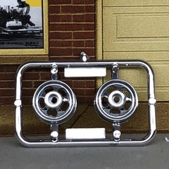 Willys Halibrand SLOT Mag Chrome WHEELS Gasser No Backs AMT1:25 LBR Model Parts