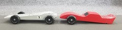 PINE CAR DERBY CARS WOOD SET OF 2 SPIDER WEB MOTIVE 1 CAR MISSING 2 WHEELS