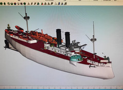 1 /350 United States　USS Maine, ACR-1 Armoured Cruiser　 Unpainted