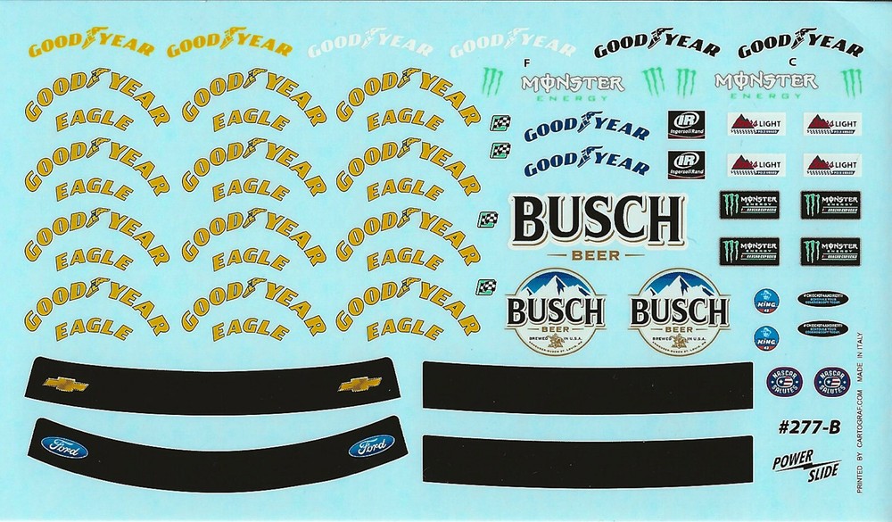 NASCAR DECAL 2017 NASCAR GOODIES DETAIL SHEET FOR REVELL KITS 1/24-1/25