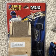 NEW Build & Grow Pull Back Race Car Wood Kit with Hammer