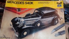 Vintage Testors & Italeri Mercedes 540K 1:24 Scale Model Kit #831 STARTED