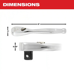 3/8 In. Drive 90-Tooth 5 In. Stubby Ratchet