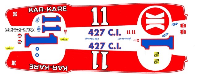 #11 Cale Yarborough Kar-Kare 1973 Chevy 1/24th-1/25th Scale Slot Car Decals