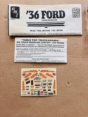 Vintage AMT ’36 Ford Coupe Roadster Street Rods 1:25 Model Kit A136 Sealed Parts