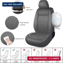 CAROMOP Faux Leather Car Seat Covers Full Set,Luxury and Comfortable Covers for