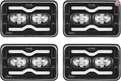 SUPAREE 4PCS 4×6 LED Headlights: DOT Rectangular Truck LED Headlights with