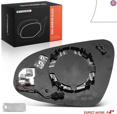 A-Premium Right Passenger Side Heated Mirror Glass with Backing Plate –