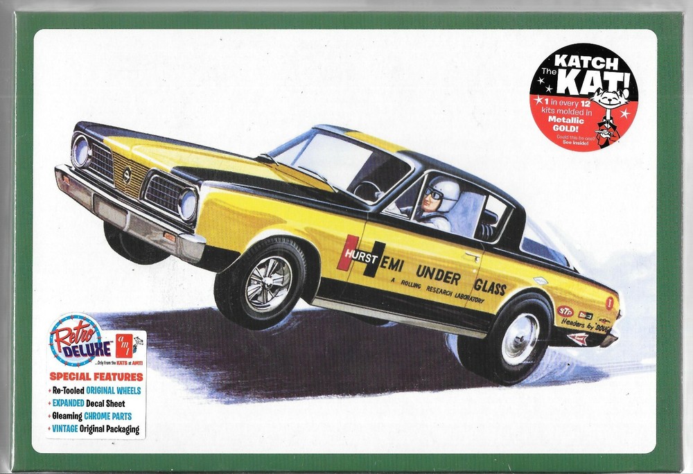 RETRO DELUXE AMT HURST HEMI UNDER GLASS BARRACUDA DRAG CAR in 1/25 1153 ST