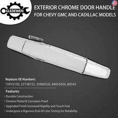 Exterior Chrome Door Handle Front Right Passenger Side | for 2007-2013 Chevy